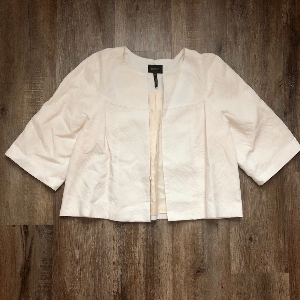 Laundry by Shelli Segal Textured White Jacket